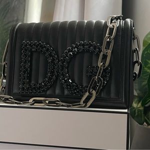 Dolce & Gabbana Black Quilted Leather DG Girls Shoulder Bag